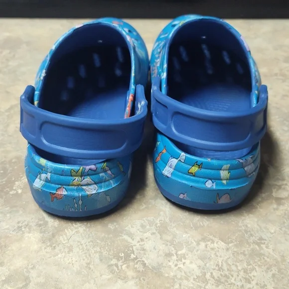 Kids Blue Ocean-Themed Clogs By Zara Home Size 24/25 - Picture 6 of 7